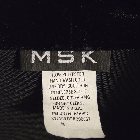 MSK Black Sheer Sleeve Holiday Velour Blouse Size Medium New With Tags - Picture 8 of 10